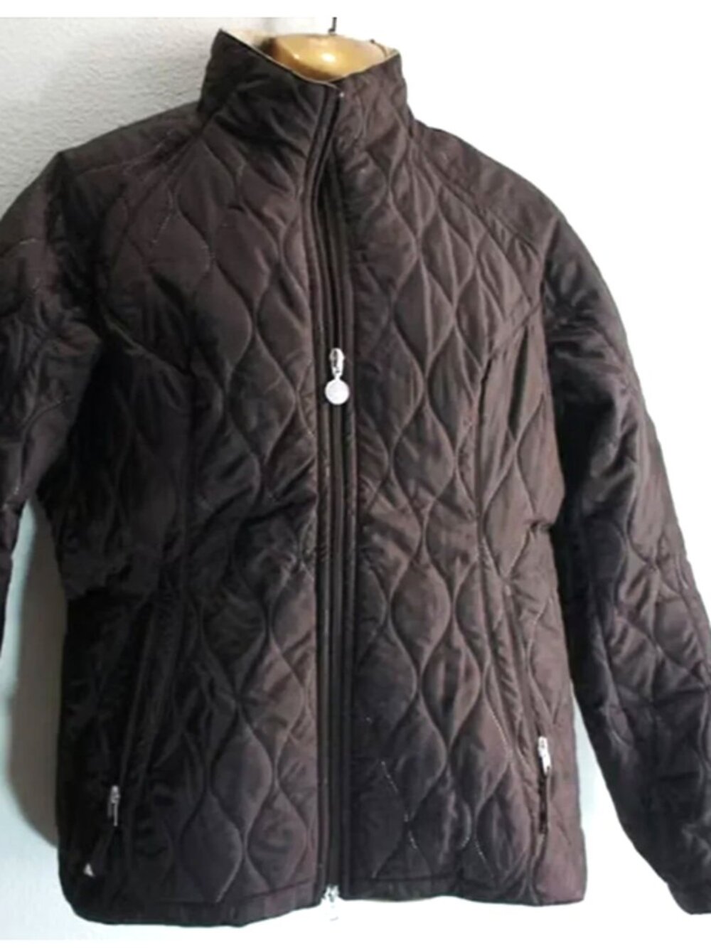 Nike Brown Quilted Light Weight Zip Jacket size M